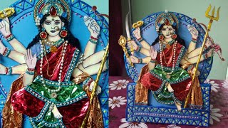 Making Of Mata Rani (Maa Durga) Paper Idol | Navratri Special Craft | #3dPaperIdol | #CRAFTSWOMAN