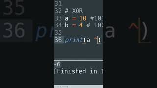 XOR Bitwise Operator #shorts #shortsvideo #shortsfeed #python #pythontutorial #pythonprogramming