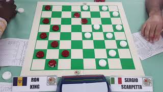 Checkers World Championship 2019 - Sergio Scarpetta goes 9-1 (14 draws) on Ron King