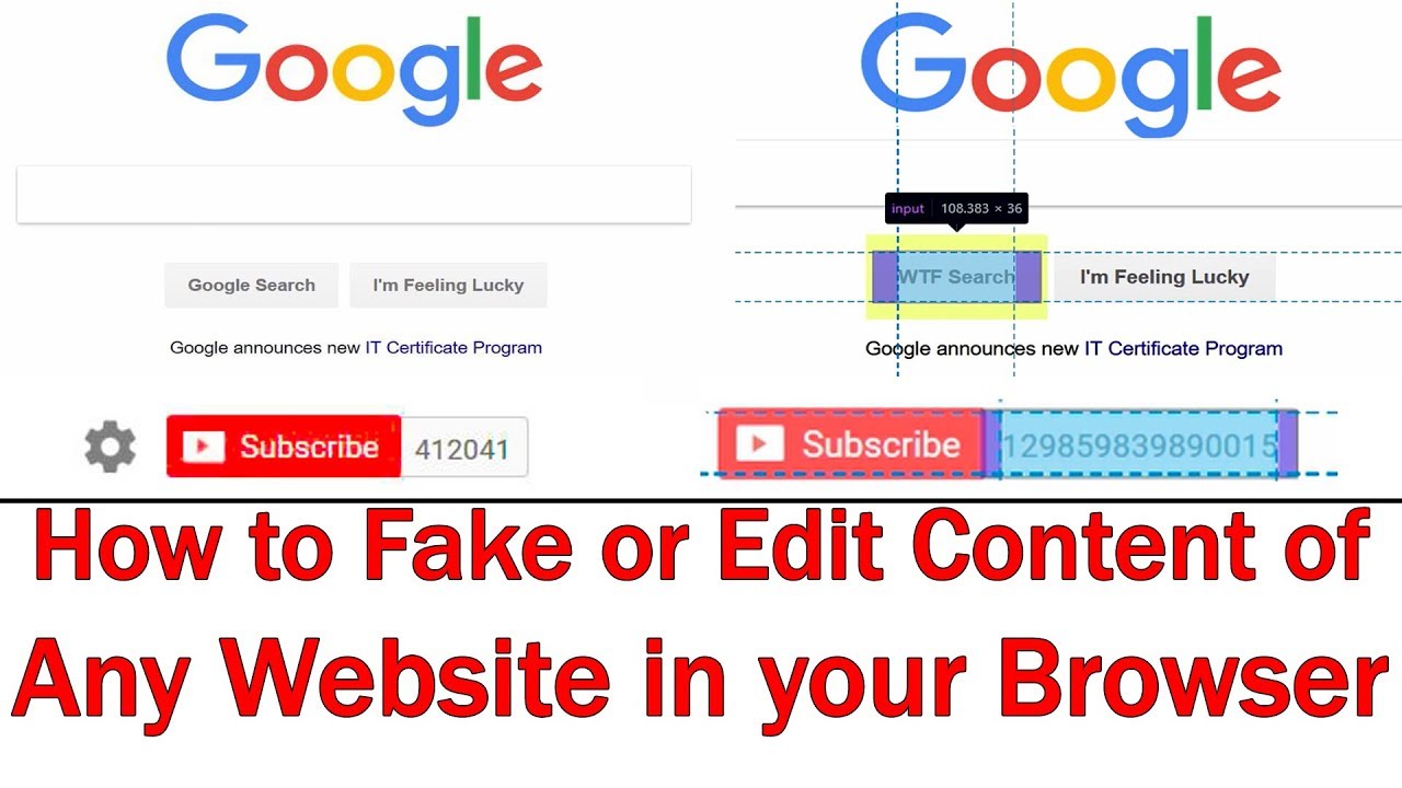 How To Fake / Edit Any Website Content, Text, Numbers Etc - YouTube