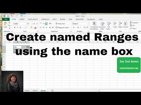 How to create named Ranges using the name box in Excel