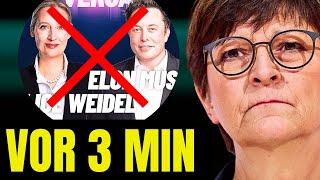 VOR 3 MINUTEN! 💥 ANWALT SCHALTET SICH EIN! 💥 AFD TREFFEN MIT MUSK WIRD MIT ALLEN MITTELN GESTOPPT?!