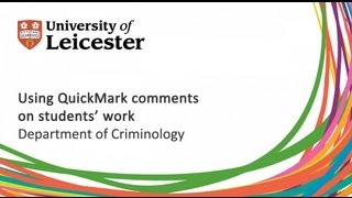 Turnitin Guide for Markers: Using QuickMark comments, feedback, and adding marks