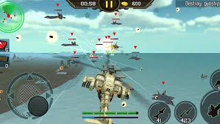 Gunship strike 3D || strike back 2 Level 35 || 20 fighter jet vs 1 helicopter gameplay.