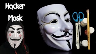 How to make Hacker Mask, Vendetta Mask,  Anonymous Mask with newspaper,  3D Making Face Mask at Home