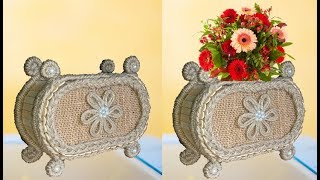 DIY Flower Basket with Jute and Popsicle Sticks | Jute Flower Pot | Best Out Of Waste Craft Idea