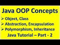 OOP Concepts - Object Class Abstraction Encapsulation Polymorphism Inheritance Java Tutorial Part 2