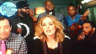 Adele sing Hello with Jimmy Fallon and The Roots