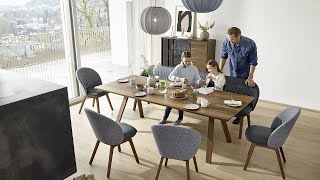 Natural dining room: taso extendable table and flor bench | Models | TEAM 7