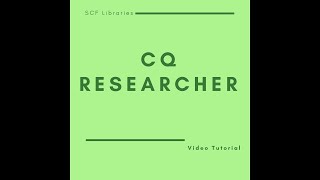 Using CQ Researcher