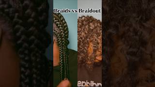 Braids Vs Braidout #fypシ゚ #hairstyle #hairinfluencer #hairshorts #curlyhair #cornrows #braids #hair