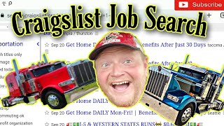 Craigslist Trucking Job Search - Truckers, Which is Best? Local, Regional or OTR LongHaul.