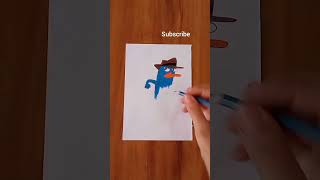 Phineas and ferb Perry the platypus drawing #perry #platypus #phineasandferb #kids #viral #shorts