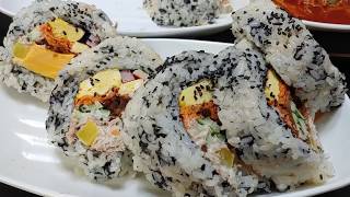 대왕 팔뚝김밥 /  king-size gimbap / hulk-arm gimbap / Korean Street Food