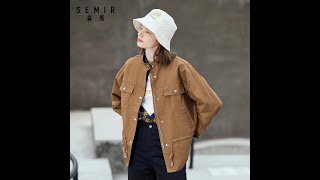 Semir женская повседневная куртка 2021, новая осенняя свободная с вышивкой в стиле ins для женщин