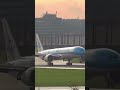 KLM B777 Landing at Amsterdam Schipol Airport during morning rush hour