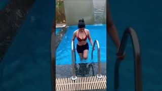 Shilpa Shinde Coming Out From Pool In Bikni