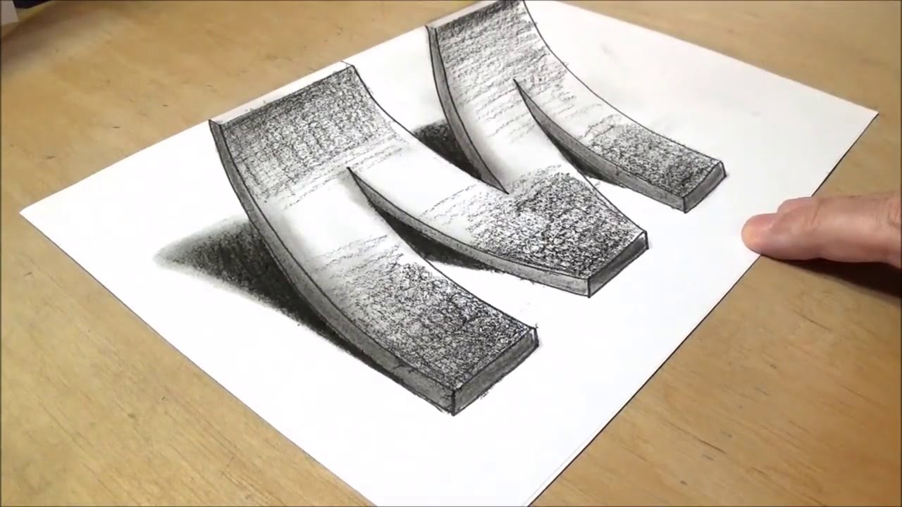 How To Draw 3d Letter M Youtube How To Draw 3d Letter M Youtube