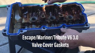 How To Replace Valve Cover Gaskets & Spark Plugs Ford Escape v6 3.0 Mercury Mariner & Mazda Tribute