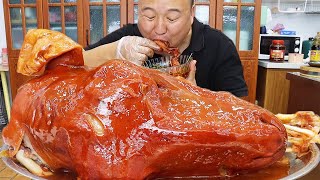 两颗羊头，阿强做“胡辣羊头”，皮烂肉香大口撕着吃过瘾｜Mukbang【cram阿强】