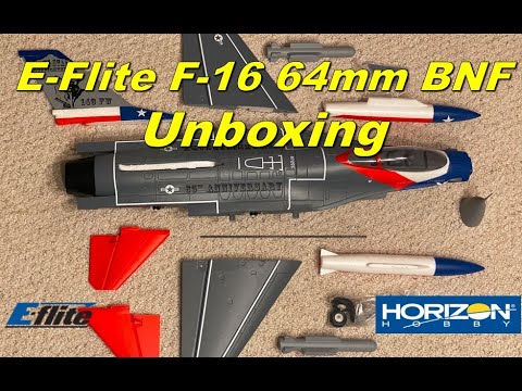Unboxing The E Flite F 16 Falcon 64mm Edf Bnf Basic Youtube