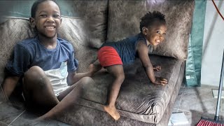 Brand new Sofa 🛋️thanks to our lovely subscriber🙏🏾🙏🏾 || Adonis was so excited 😊|| #foryou #family