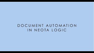 Document Automation Overview