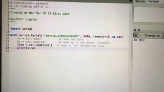 Read Serial Data from Arduino using Python v1