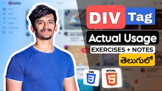 HTML div Tag Explained in Telugu | Create Layouts Like a Pro | HTML CSS full course in Telugu