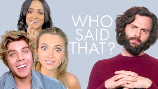 'YOU' Cast Guesses Lines From Jenna Ortega, Shay Mitchell, and Penn Badgley | Who Said That? | ELLE