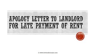 How to Write an Apology mail to Landlord for Late Rent payment