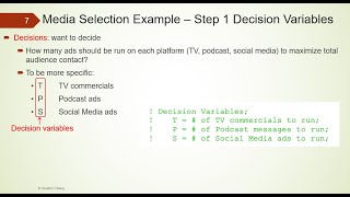 Media Selection and Blending Examples using Linear Programming