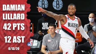 Damian Lillard scores 42 points for Blazers vs. Nets | 2019-20 NBA Highlights