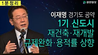 [1분정리]더불어민주당 이재명 대선 후보, 1기 신도시 공약 정리