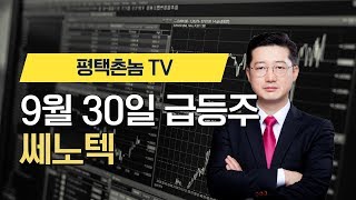 평택촌놈TV -  특징주 쎄노텍9월 30일