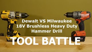 DeWALT VS Milwaukee Part 2 18V Brushless Heavy Duty Hammer Drill Tool Battle - Wood Challenge