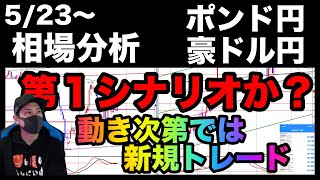 【週間相場分析＆振り返り】環境認識！第１シナリオで動いている？動き次第で新規トレード！【FX】ポンド円,豪ドル円,5/23〜