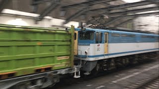 EF65 2127号機貨物列車通過　新小平駅にて