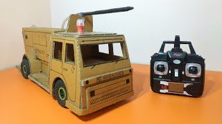 How To Make a Powerfull Fire Truck At Home - Remote Control Truck Using Cardboard (Electric Truck)