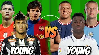 Young=Ronaldo & Messi & Neymar 🆚 Young=Haaland & Mbappe & Vinicius 🔥💪😲 (3vs3)🔥