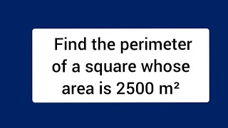 Find the perimeter of a square whose area is 2500 m²