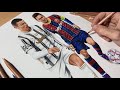 Drawing Ronaldo vs Messi (2021) • Time Lapse