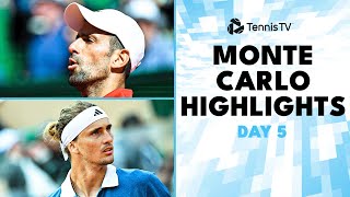 Djokovic vs Musetti; Sinner, Medvedev, Zverev, Tsitsipas & More | Monte-Carlo 2024 Highlights Day 5