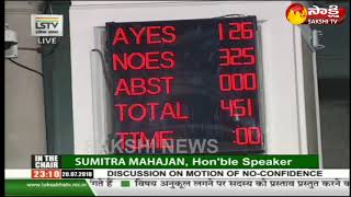 No Confidence Motion Rejected by 126-325 Votes|| Modi wins no-trust vote||126 : 325 వీగిన అవిశ్వాసం