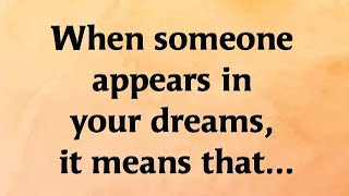 When someone appears in your dreams, it means that...!! @Psychology Says