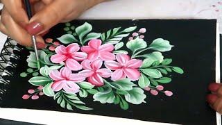 #onestrokepainting Flowers using Round brush|Beautiful&Colorful #floralpainting |#acrylicpainting