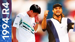 Andre Agassi vs Michael Chang in a five-set thriller! | US Open 1994 Round 4