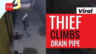 Delhi: Robber climbs up a drain pipe to enter into house