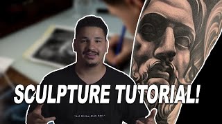 HOW TO TATTOO A SCULPTURE! TATTOOING PROCESS