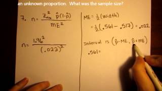 Quiz 4 Question 7: Finding the sample size used when a confidence interval is given
